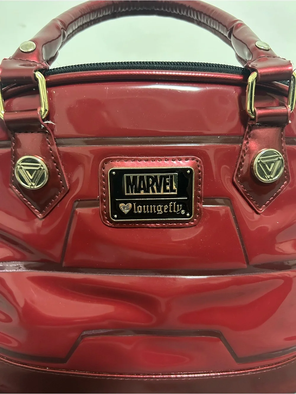 Loungefly Marvel Iron Man Dome Purse Handbag Red Gold - Picture 7 of 8